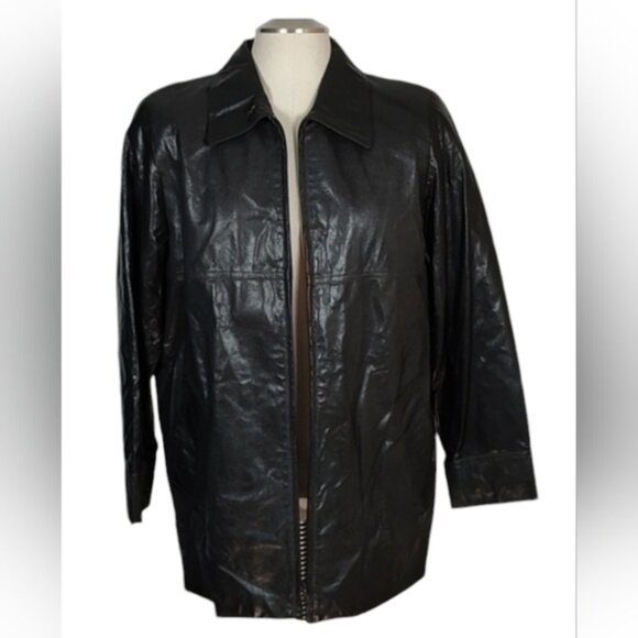 Leather Snake Print Vintage Jacket by Danier Size  Womens Small Lined Oversized - Picture 5 of 10